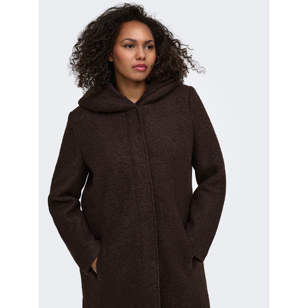 Manteau En Laine walnut, ONLY CARMAKOMA