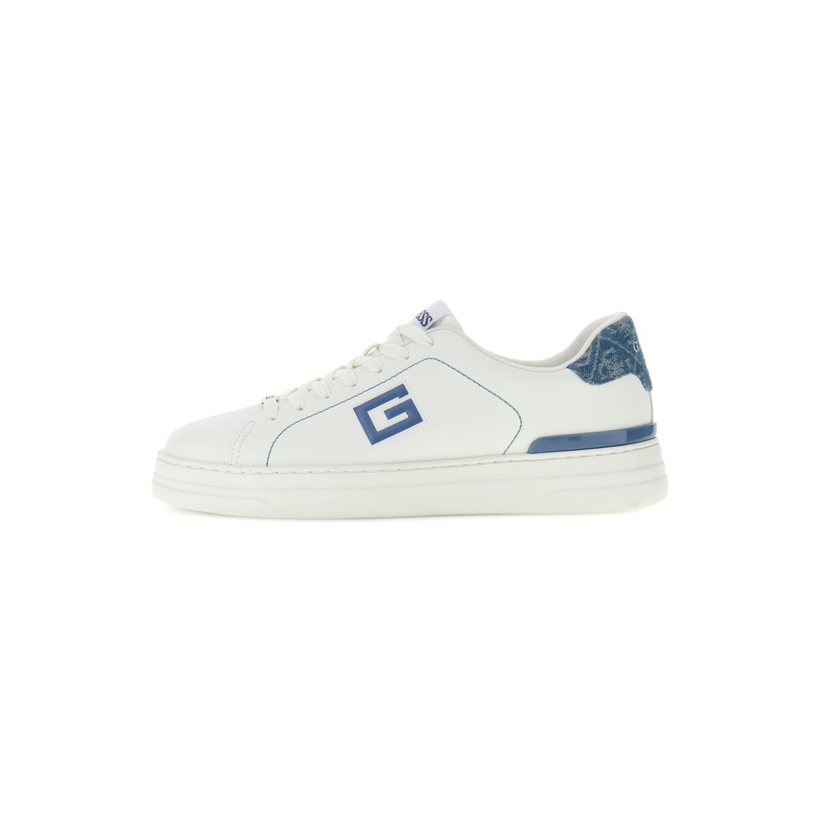 Baskets En Cuir Véritable Welyar blanc, GUESS