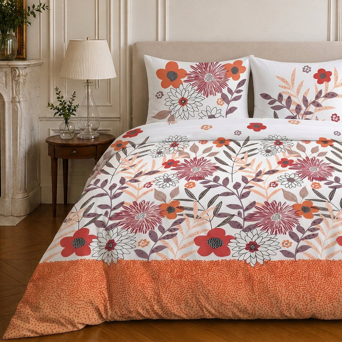 Parure de lit en microfibre motif floral, PRINTEMPS multicolore, C DESIGN HOME TEXTILE