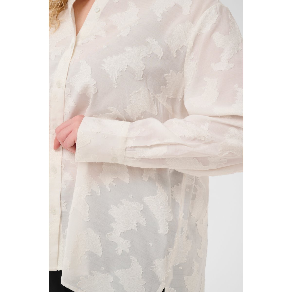 Chemise à manches longues blanc chalk, KAFFE CURVE