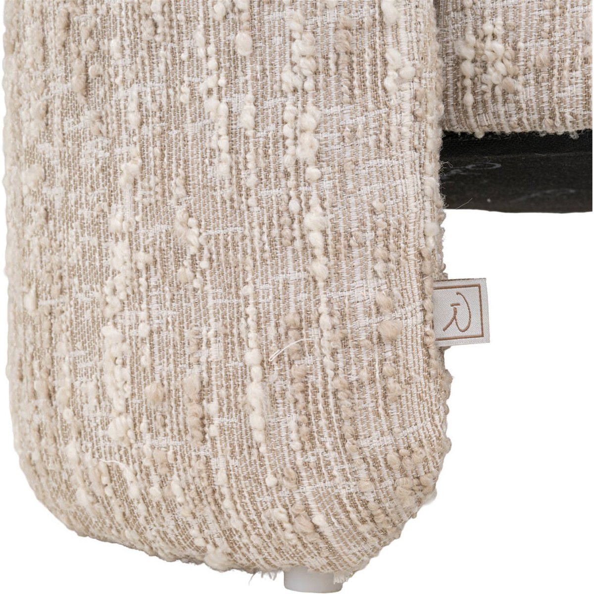 Pouf coffre contemporain avec rangement beige angora, RECOLLECTION