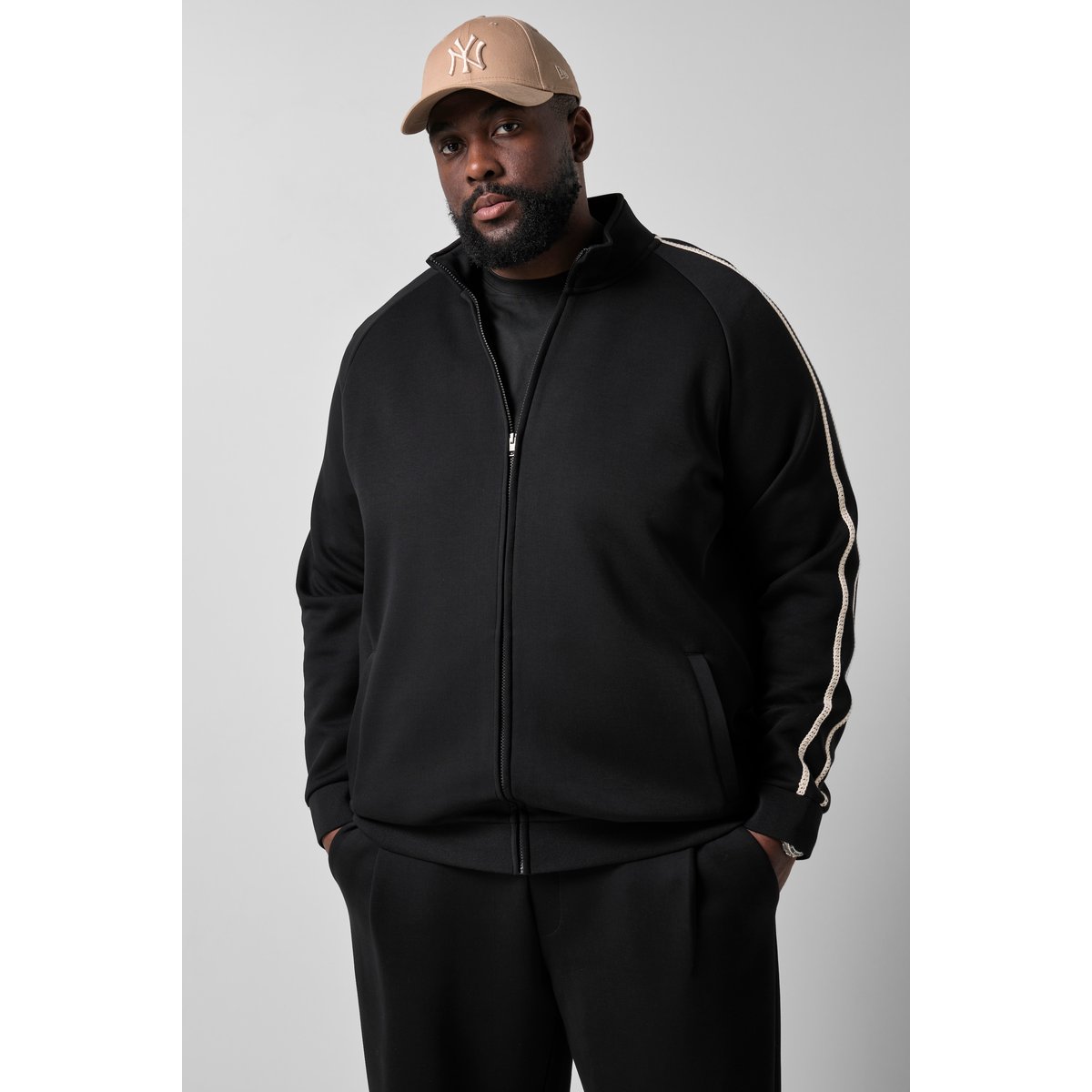 Veste en molleton décontractée noir, STHUGE