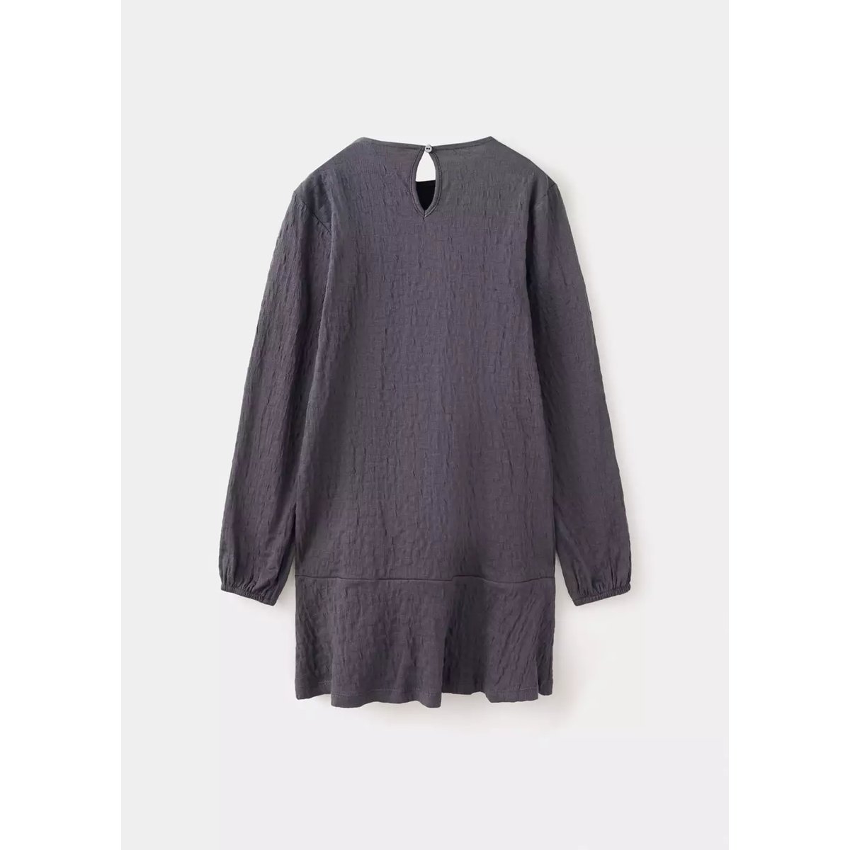 Robe texturée avec détail froncé sur le côté gris anthracite, MANGO KIDS
