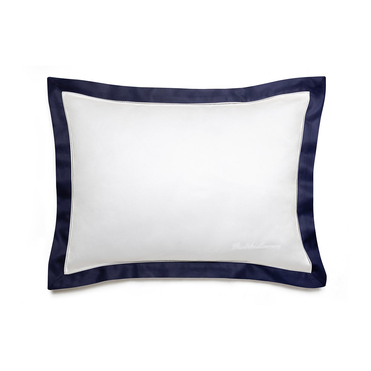 Taie à volant en satin, LANGDON navy, RALPH LAUREN HOME