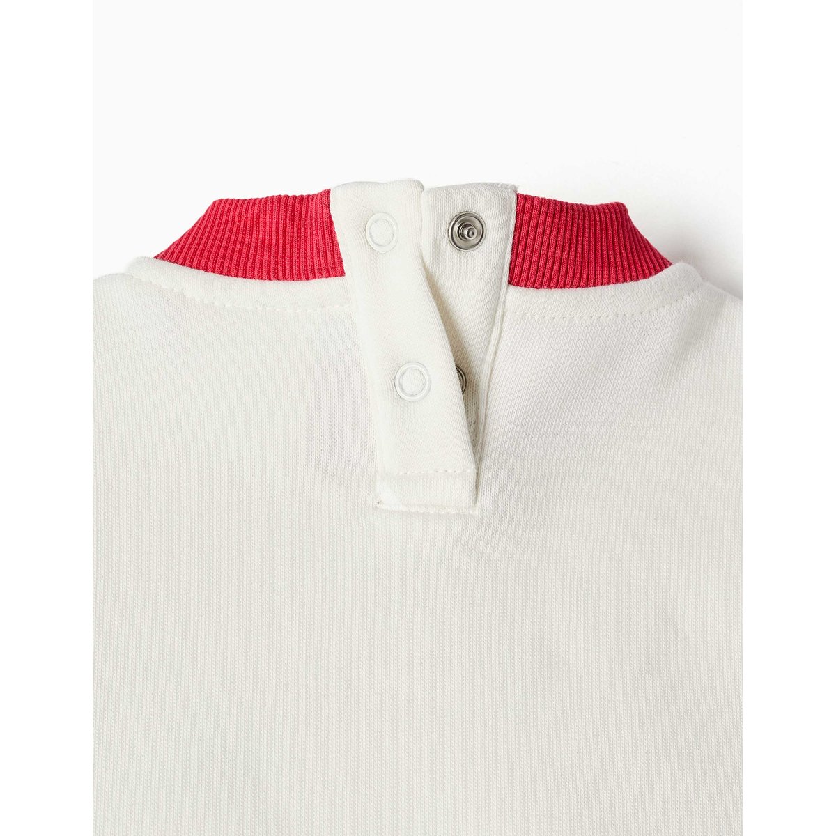 Sweat en coton peigné avec imprimé sur la poitrine blanc, ZIPPY