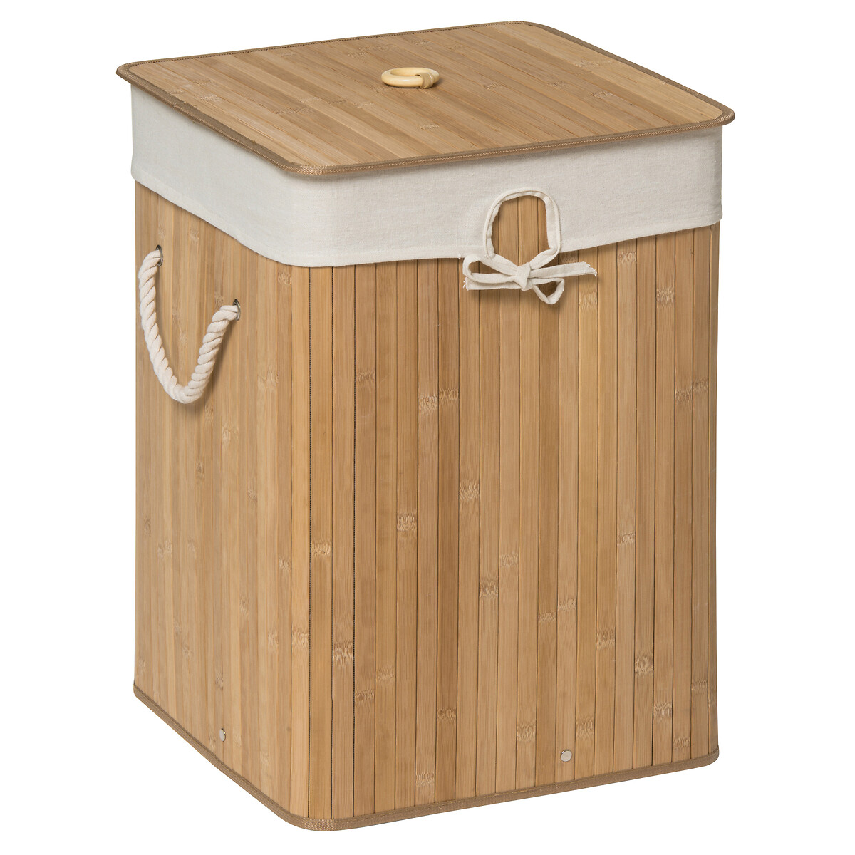Bamboo Laundry Hamper With Liner natural, SO'HOME