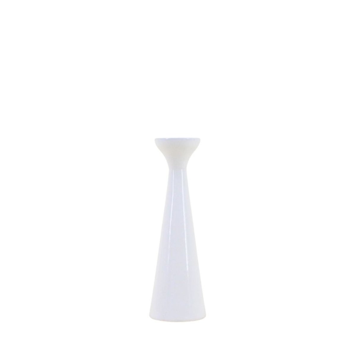 Bougeoir en aluminium laqué blanc 20cm blanc, ORNAMI