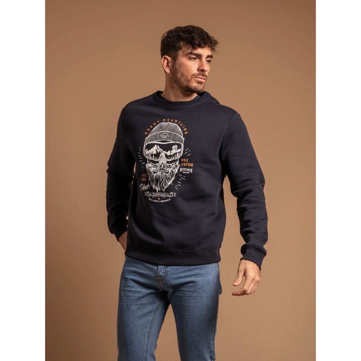 Sweat Col Rond Wijovert bleu marine, RITCHIE