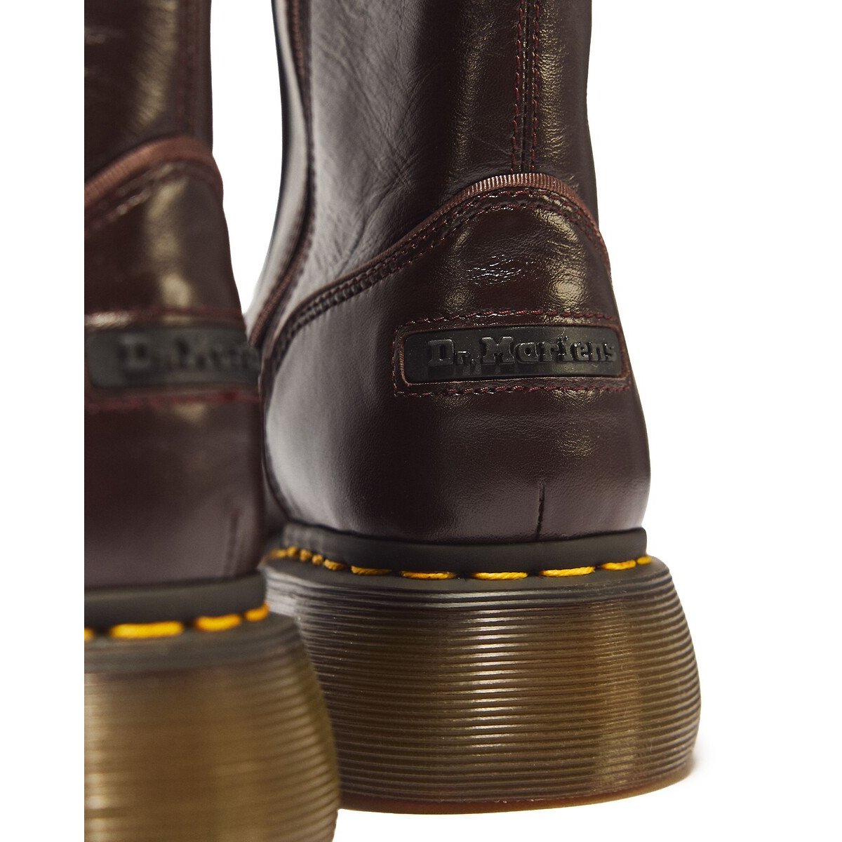 Buzz Milled Gloss leather boots dark brown, DR. MARTENS