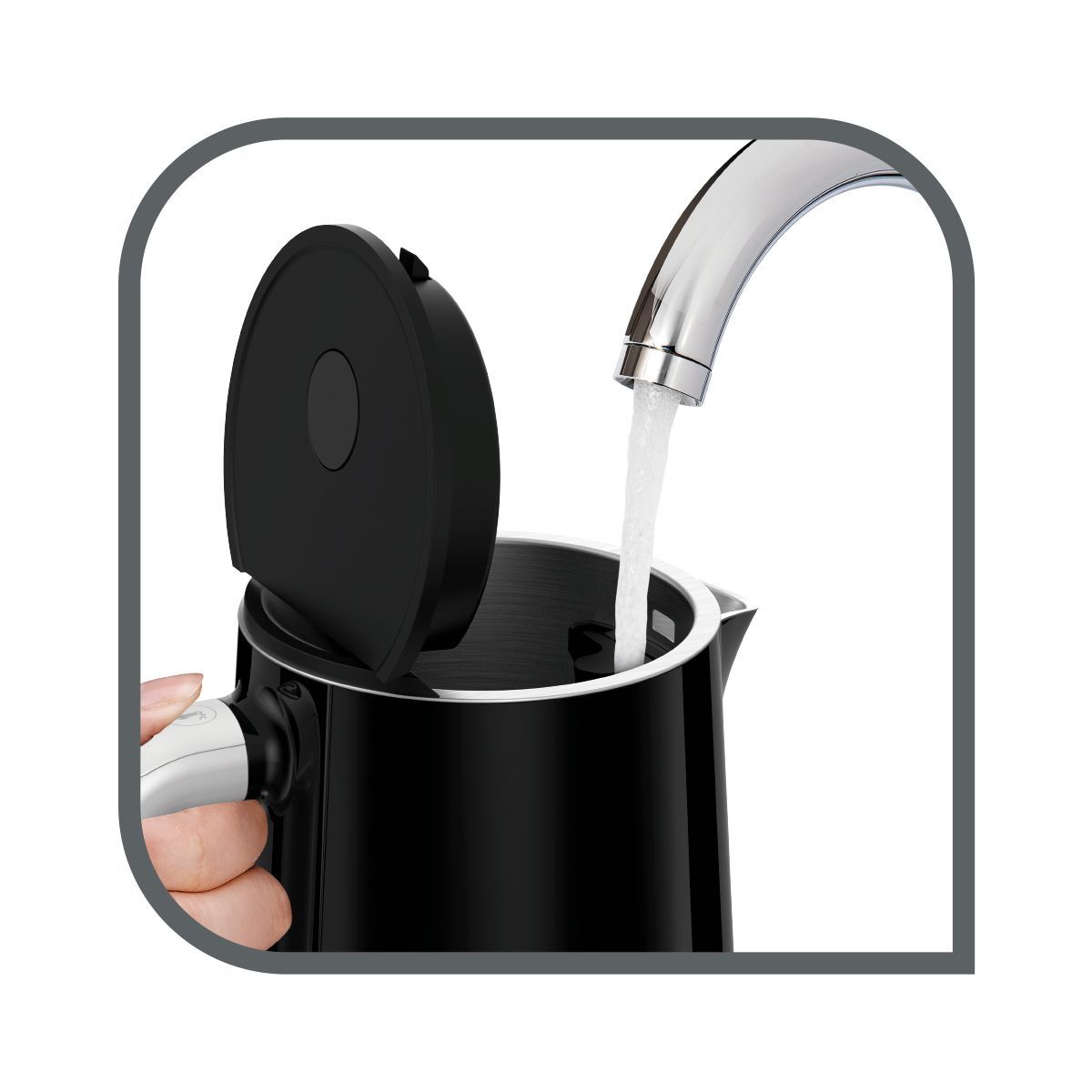 Bouilloire à température réglable KO850810 écran digital sélection temp noir, TEFAL