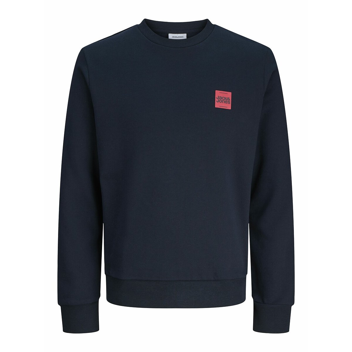 Sweat col rond petit logo bleu marine, JACK & JONES