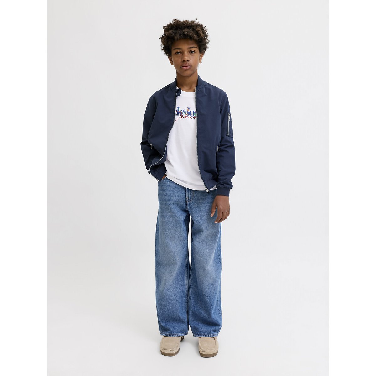 T-shirt a maniche lunghe bianco, JACK & JONES JUNIOR