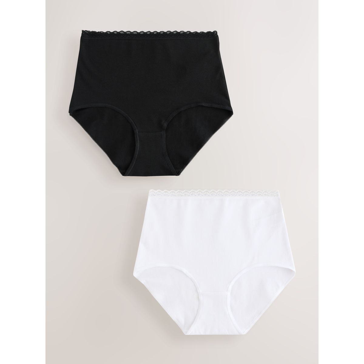 Culotte en coton spécial ménopause, lot de 2 noir/blanc, NEXT