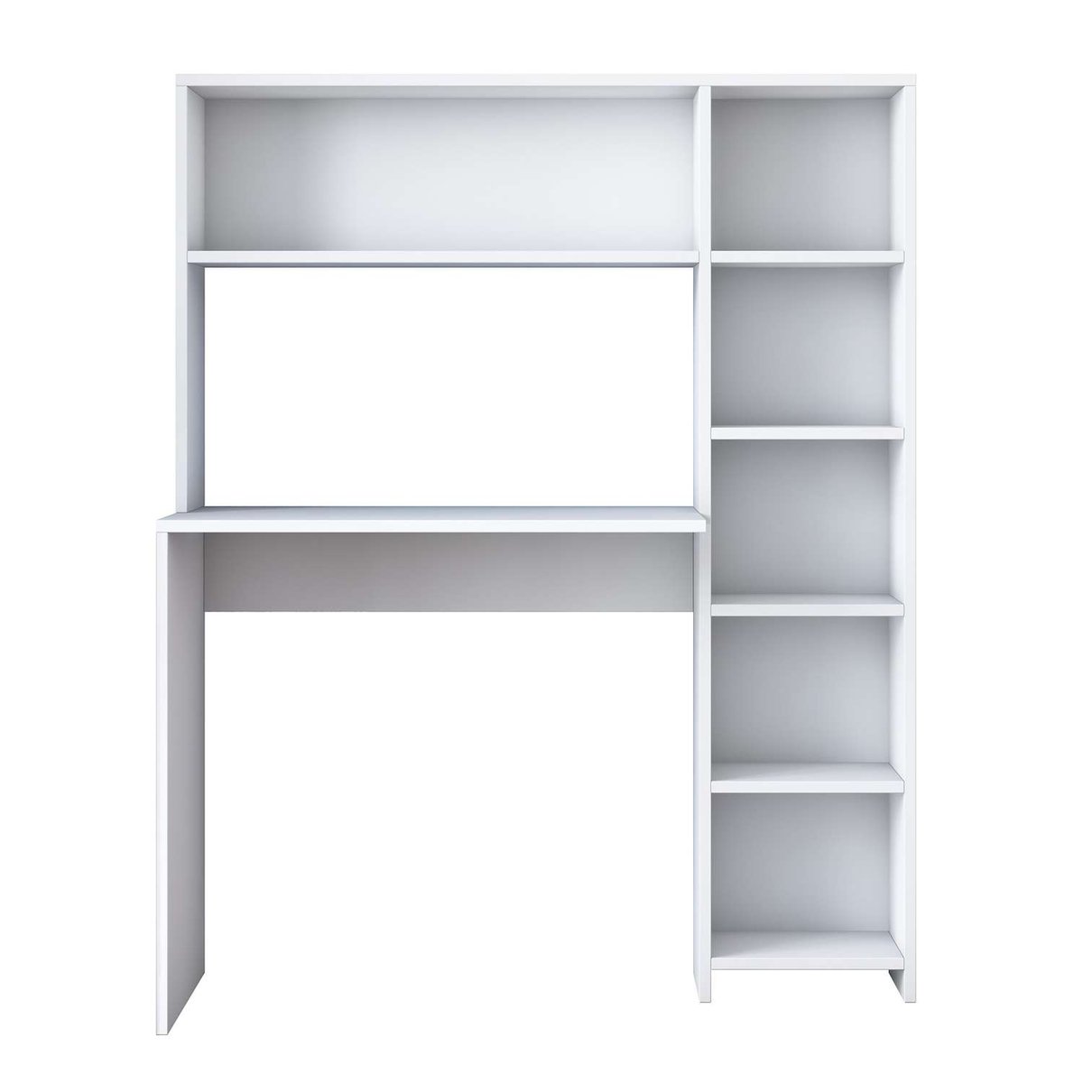Bureau 6 niches de rangements LUMINURE blanc, TOILINUX