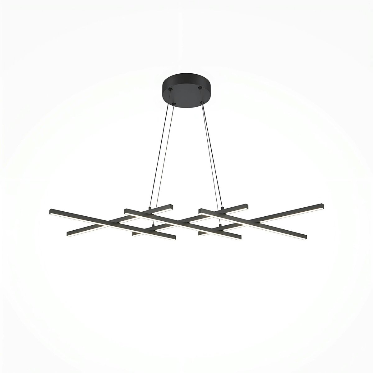 Lustre moderne à LED en métal SALEM noir, PIER IMPORT