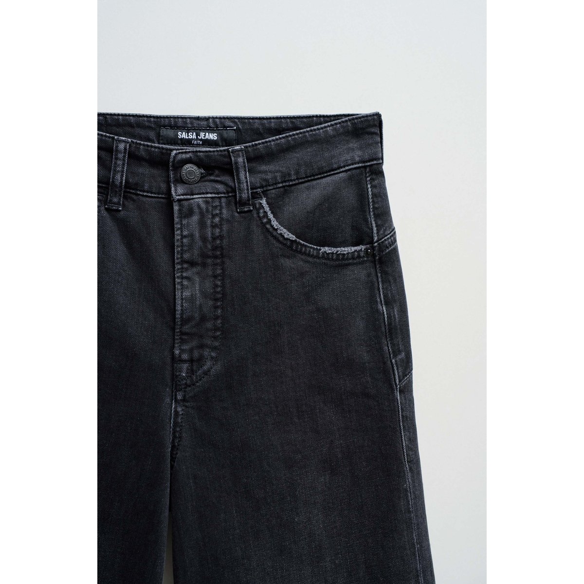 JEAN FAITH PUSH IN WIDE noir, SALSA JEANS