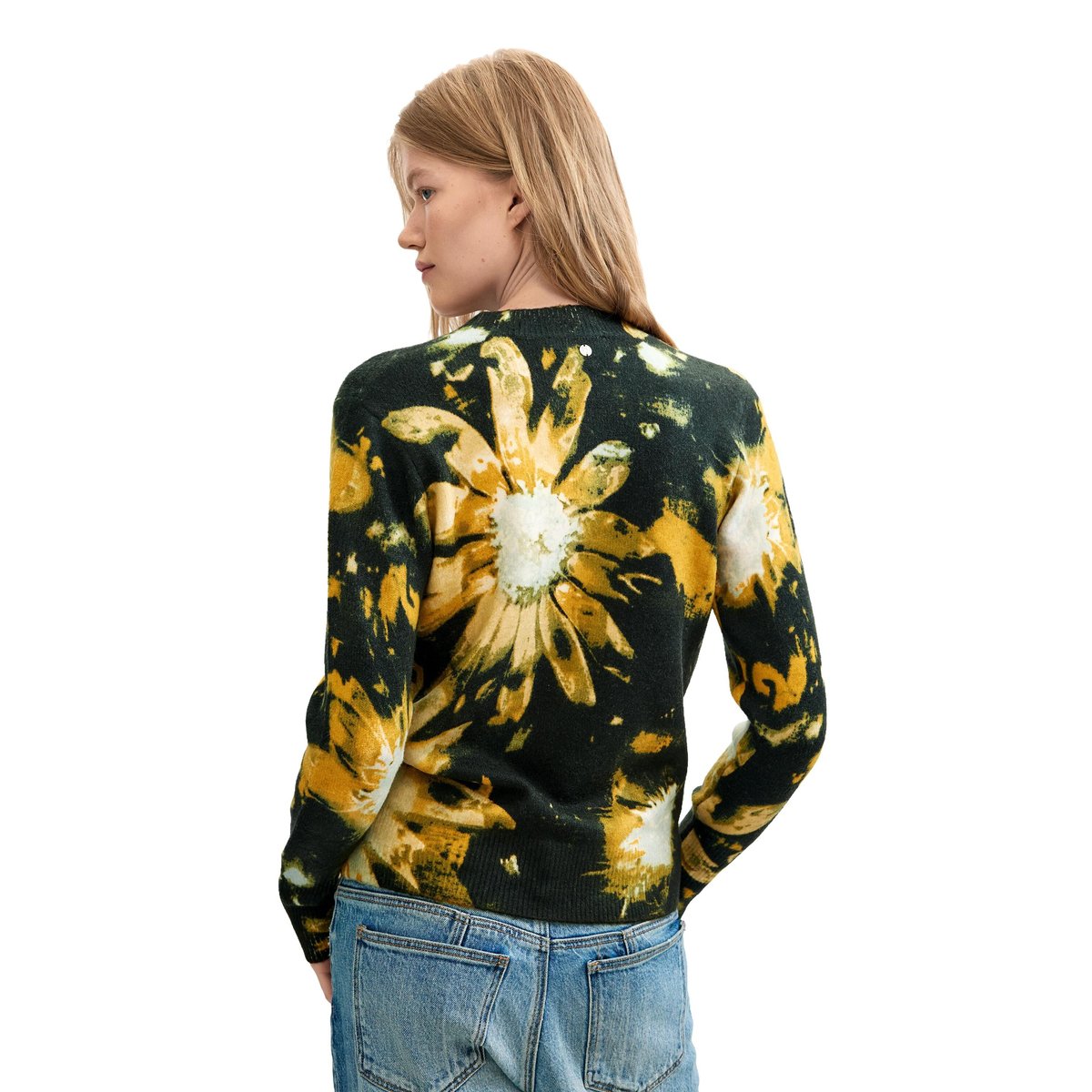 Pull à imprimé floral noir, DESIGUAL