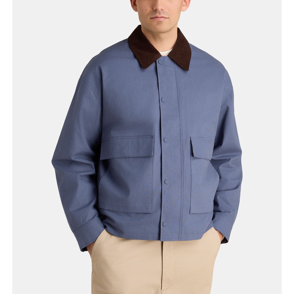 Blouson droit rarbo en coton déperlant bleu nuit, GALERIES LAFAYETTE