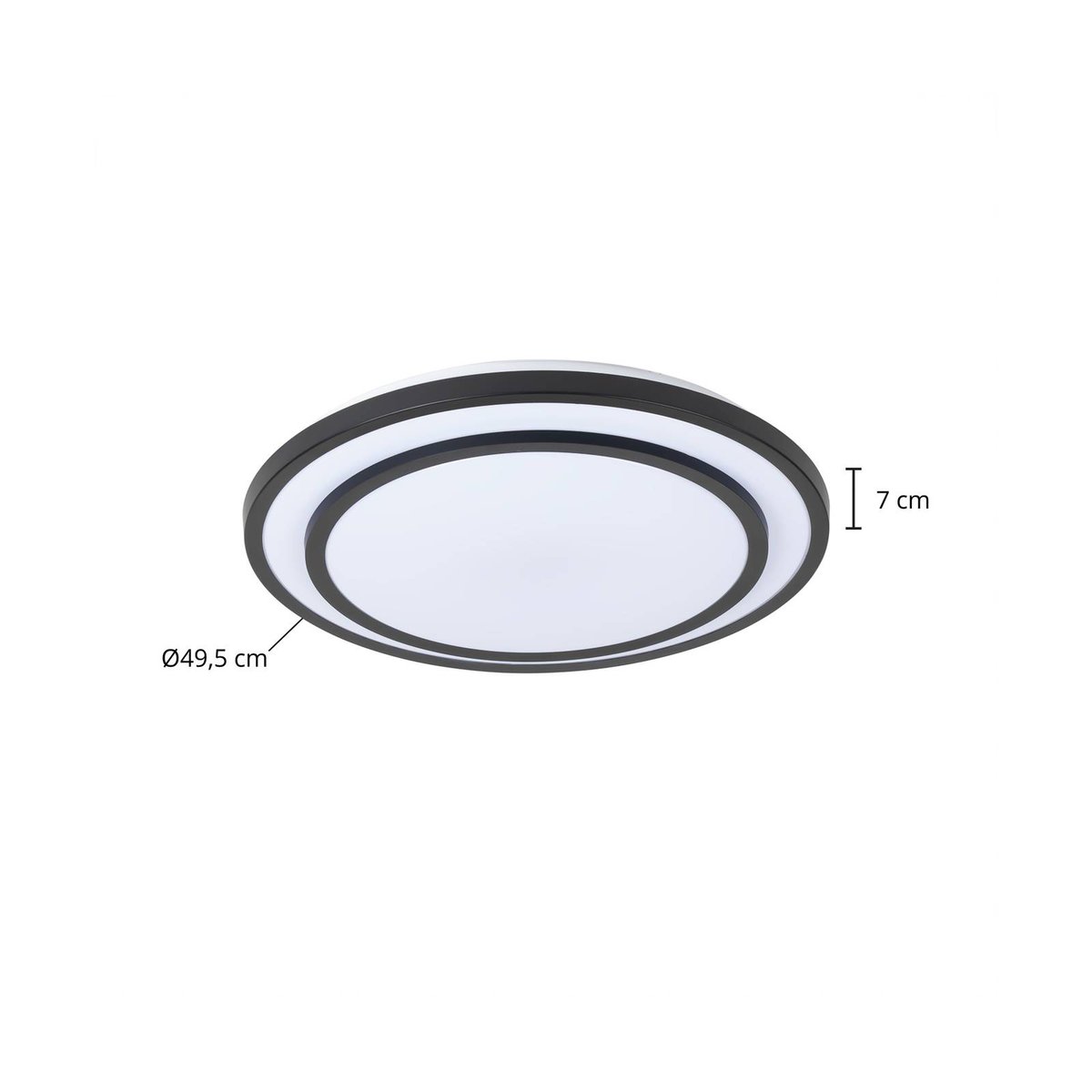 Plafonnier en métal moderneLED, Essina noir, blanc, LINDBY