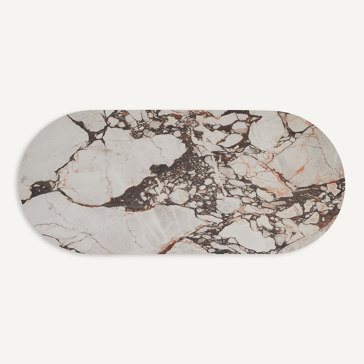 Plateau de table ovale en céramique L220 cm, Ovalo céramique marbre brique, AM.PM