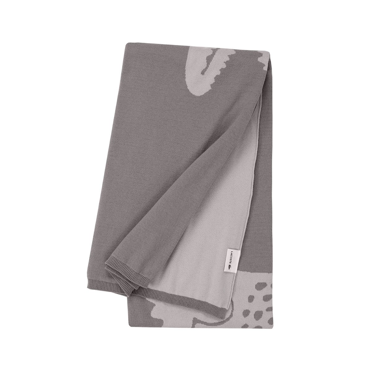 Plaid en coton, L REFLET gris, LACOSTE HOME