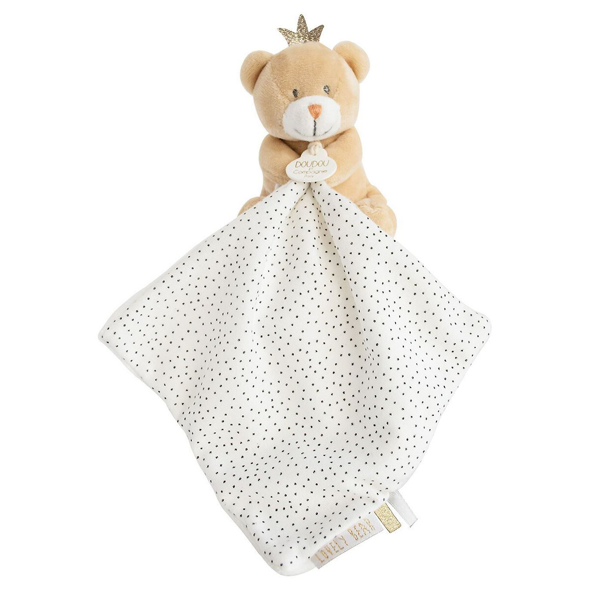 Pantin avec doudou ours petit roi beige, DOUDOU ET COMPAGNIE
