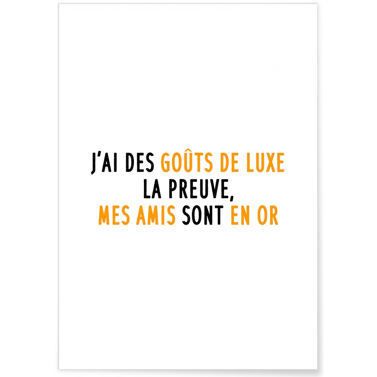 Affiche Goûts de luxe blanc, L'AFFICHERIE