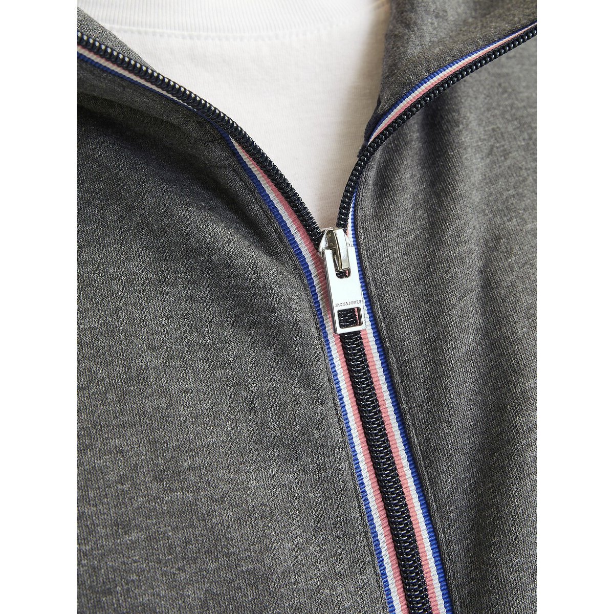 Sweat zippé col montant gris foncé, JACK & JONES