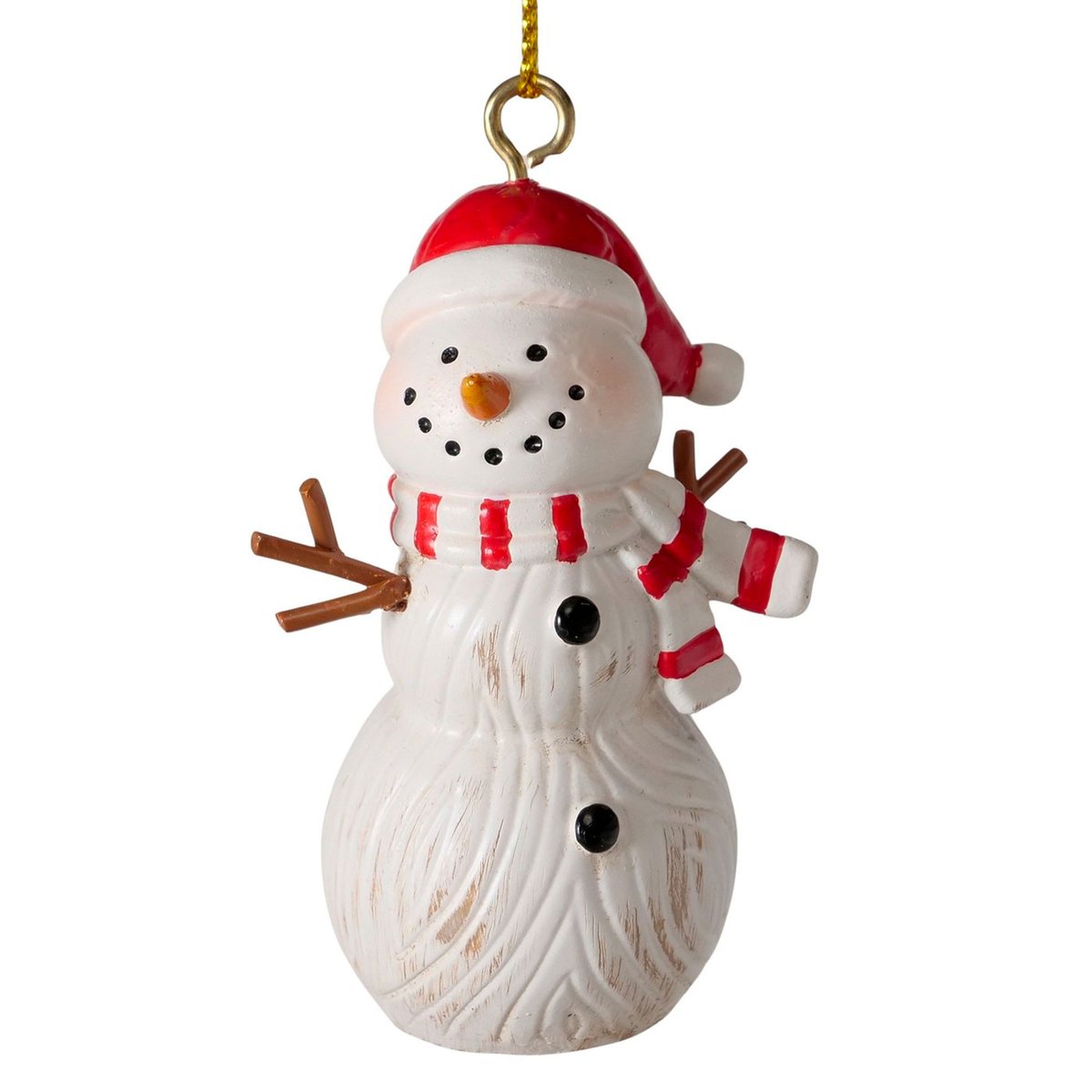 Set de 2 boules de Noël en résine bonhomme de neige 4.5x3x7cm blanc, WADIGA