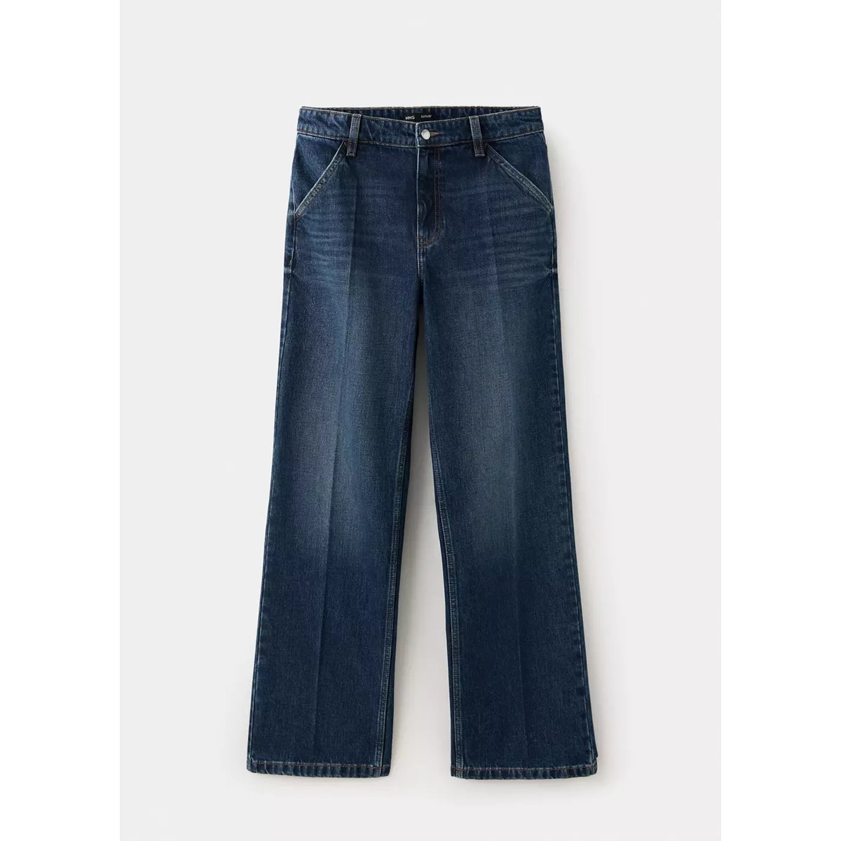 Jean droit regular waist bleu foncé, MANGO