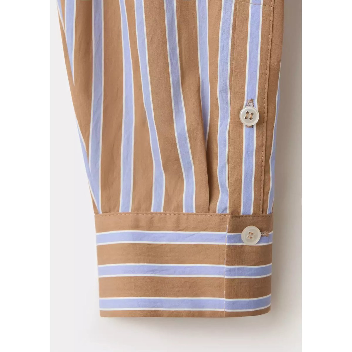 Blouse à rayures et nœud marron, MANGO