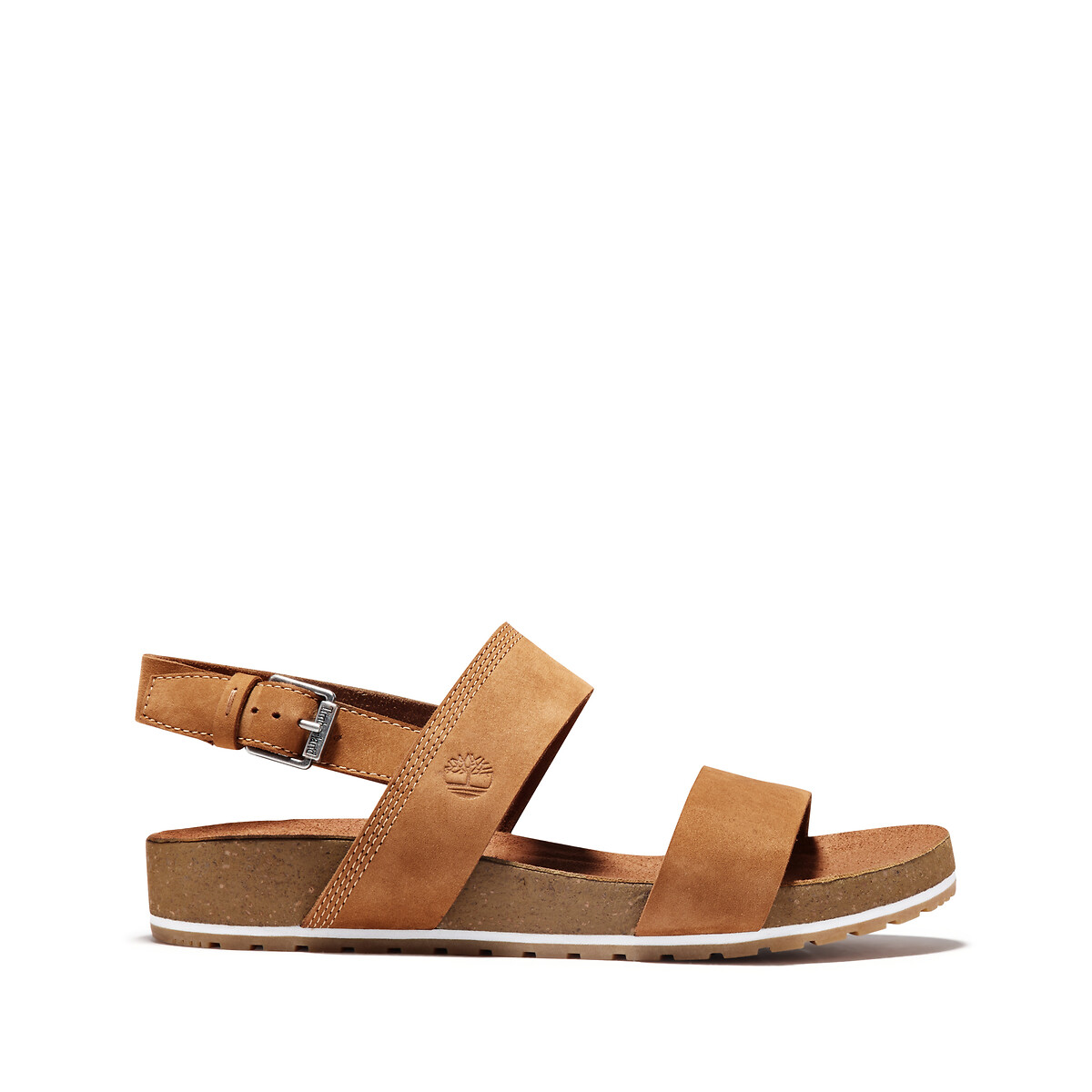 Sandali con zeppa pelle Malibu 2 band marrone, TIMBERLAND