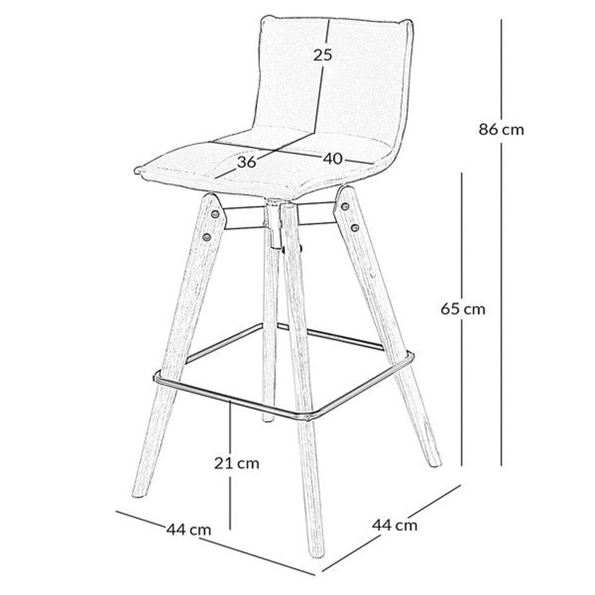 Chaise snack  pieds chêne - agathe blanc, ZAGO