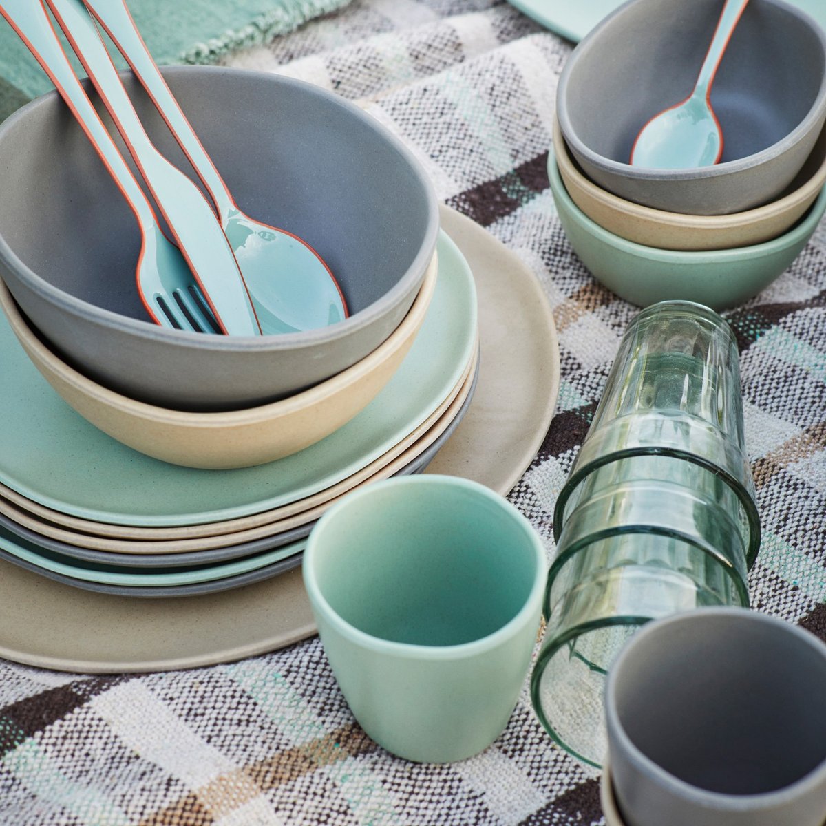 Bol en melamine dia 16 cm gris, MADAM STOLTZ