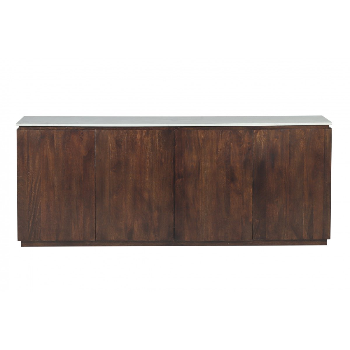 Buffet en bois massif 4 portes 200 cm, BARBARA marron foncé, BOBOCHIC