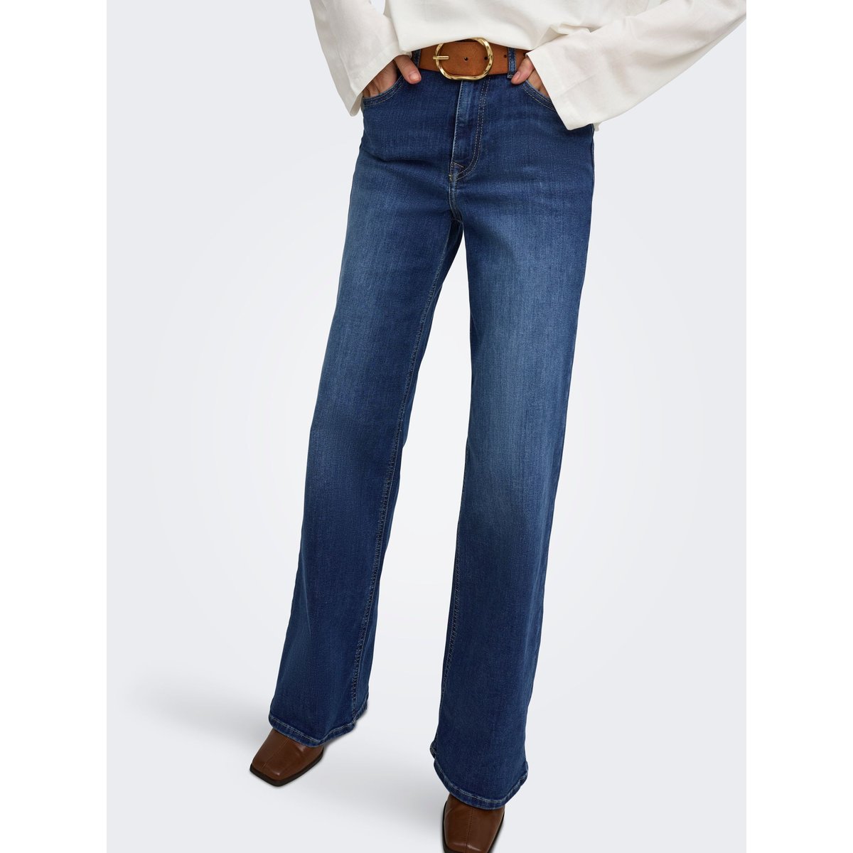 Jean À Jambe Large dark blue denim, ONLY