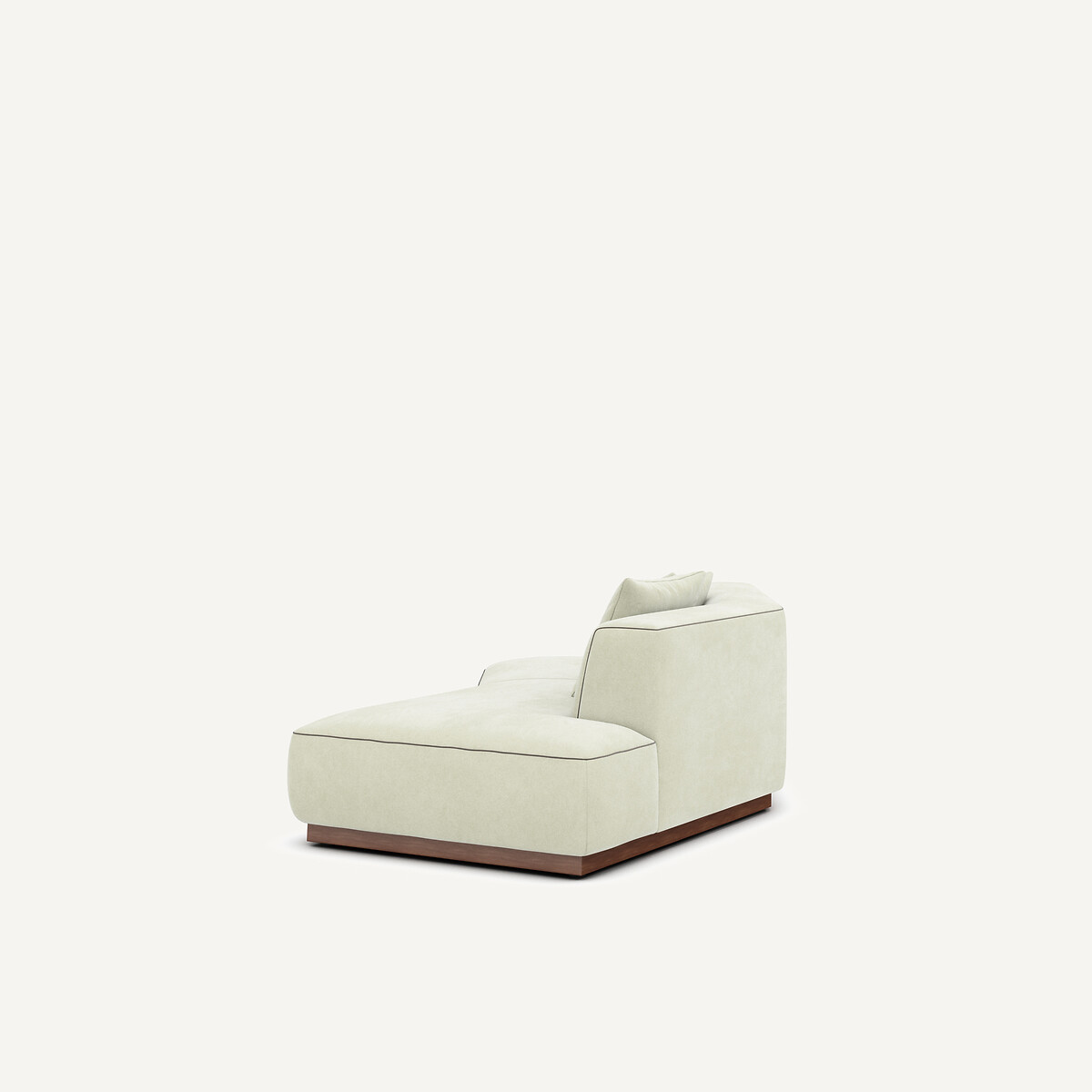 Demi-canapé droit en velours stonewashed, JACOPO vert amande, AM.PM