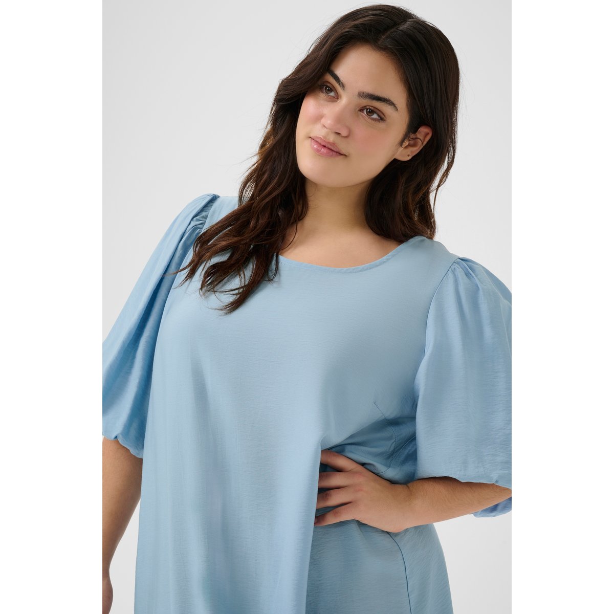 Dress bleu soft chambray, KAFFE CURVE