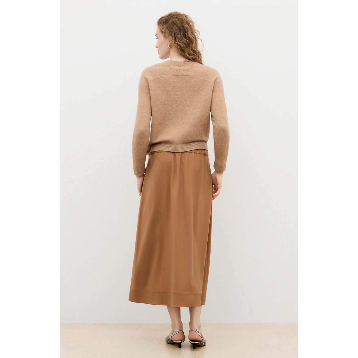 Jupe longue fluide JOLANE marron foncé, CAROLL