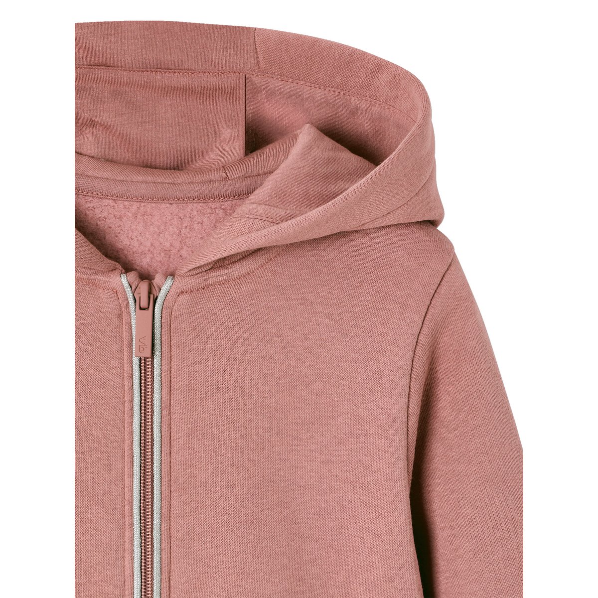 Sweat zippe à capuche vieux rose, VERTBAUDET