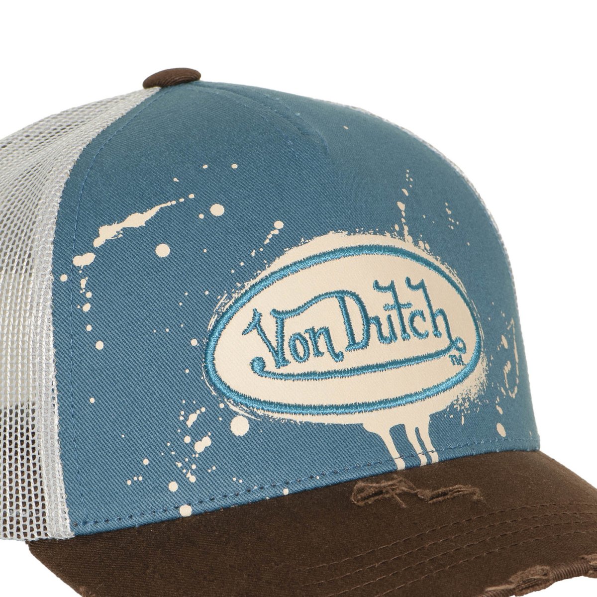 Casquette Trucker TAG turquoise/marron/gris clair/beige, VON DUTCH