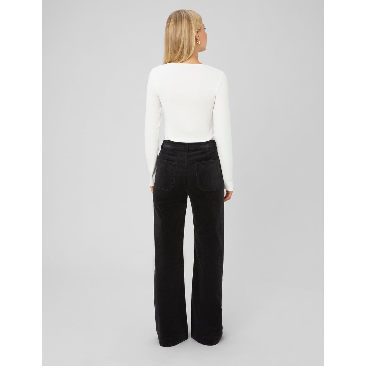 Pantalon flare velours noir, BZB