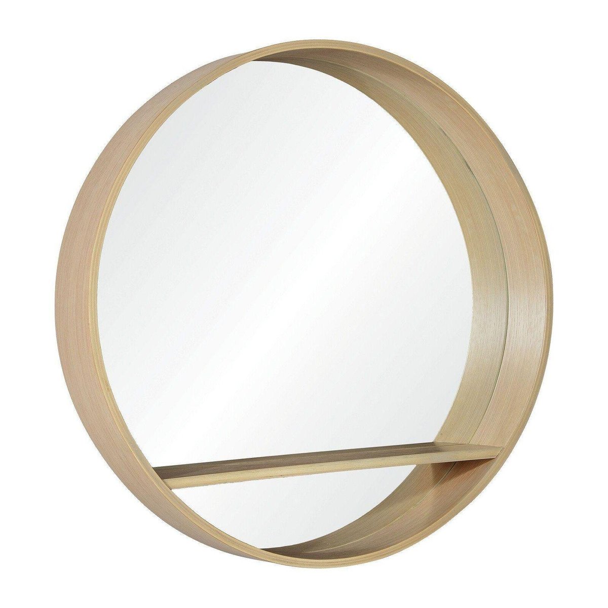 Miroir rond en chêne avec étagère OBLO chêne, MOB IN
