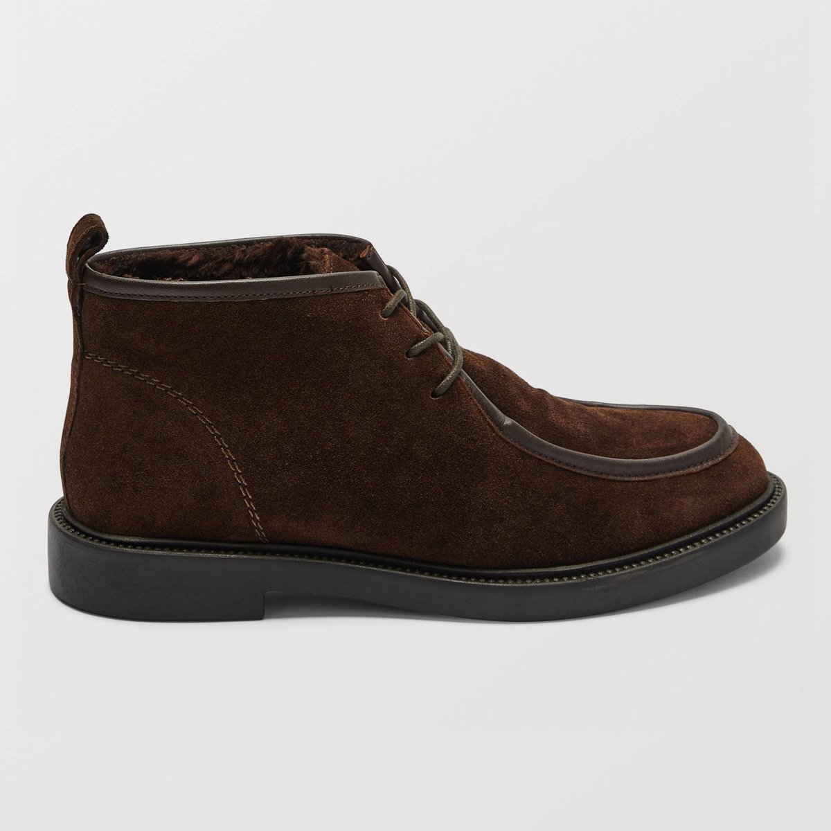 Derbies fourrées en cuir pudding, MONOPRIX