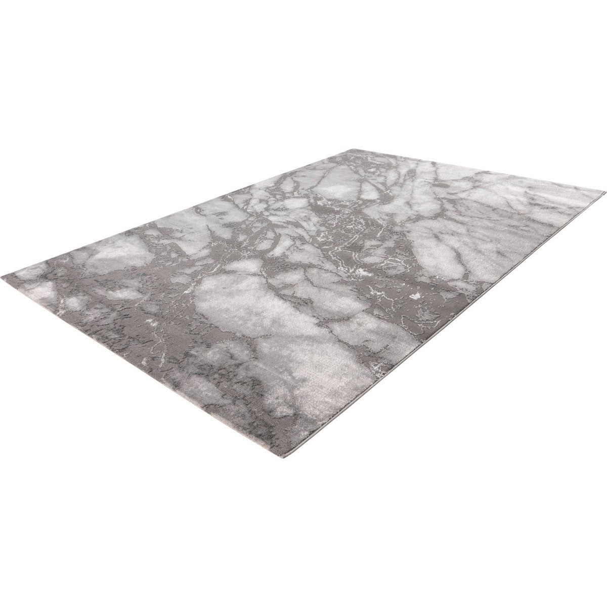 Tapis rectangulaire, Mineral argent clair effet marbre gris, ARTE ESPINA
