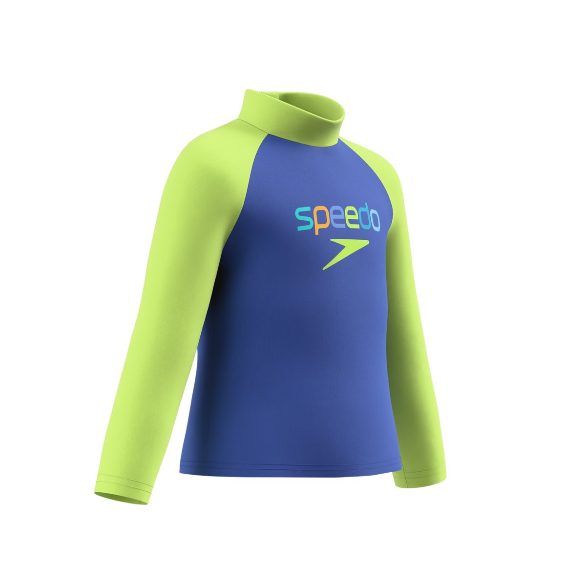 Haut de bain anti-irritation manches longues motif/style logo bleu, SPEEDO