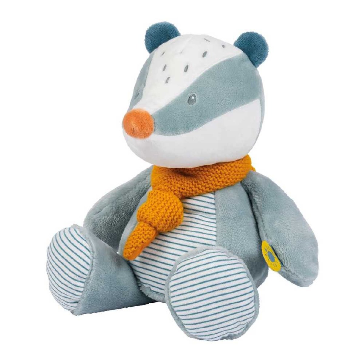 Peluche 30cm Léo l'âne bleu, blanc, orange, NATTOU