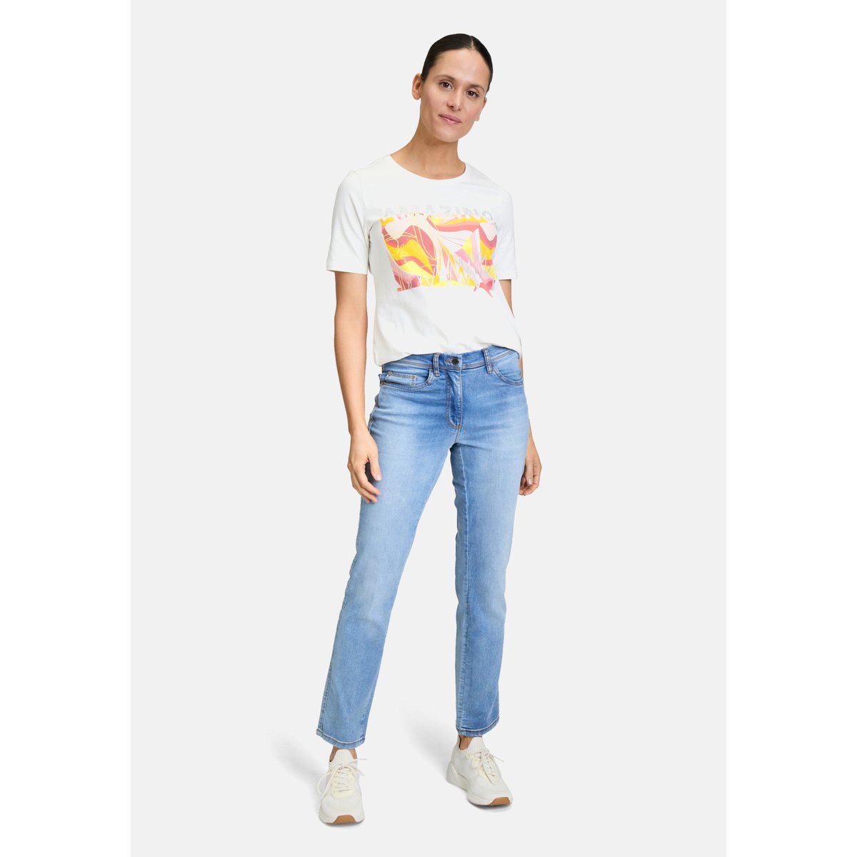 T-shirt basique à motif placé patch cream/rosé, BETTY BARCLAY