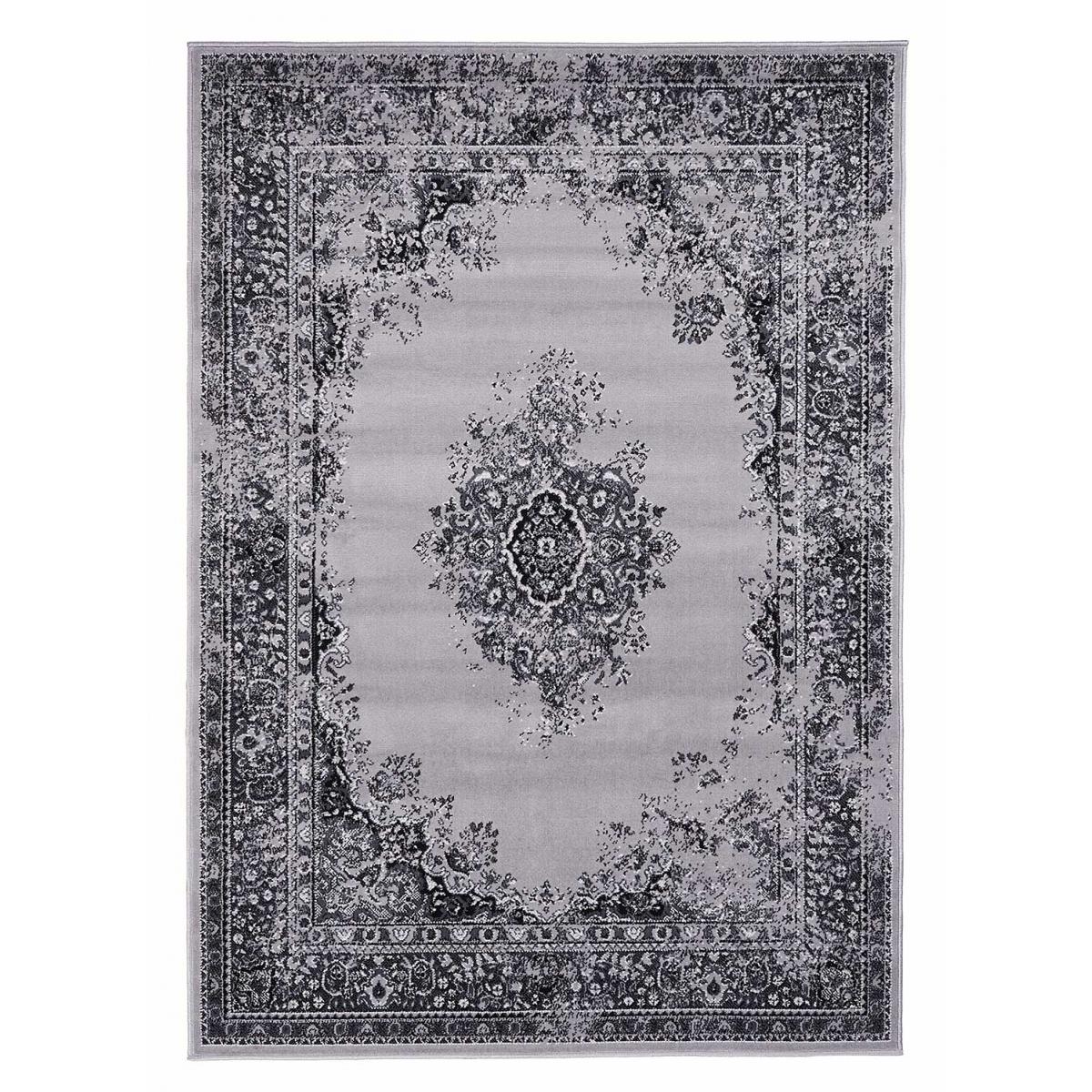 Tapis oriental tissé motif ethnique LYN1 VINTOR noir, UN AMOUR DE TAPIS