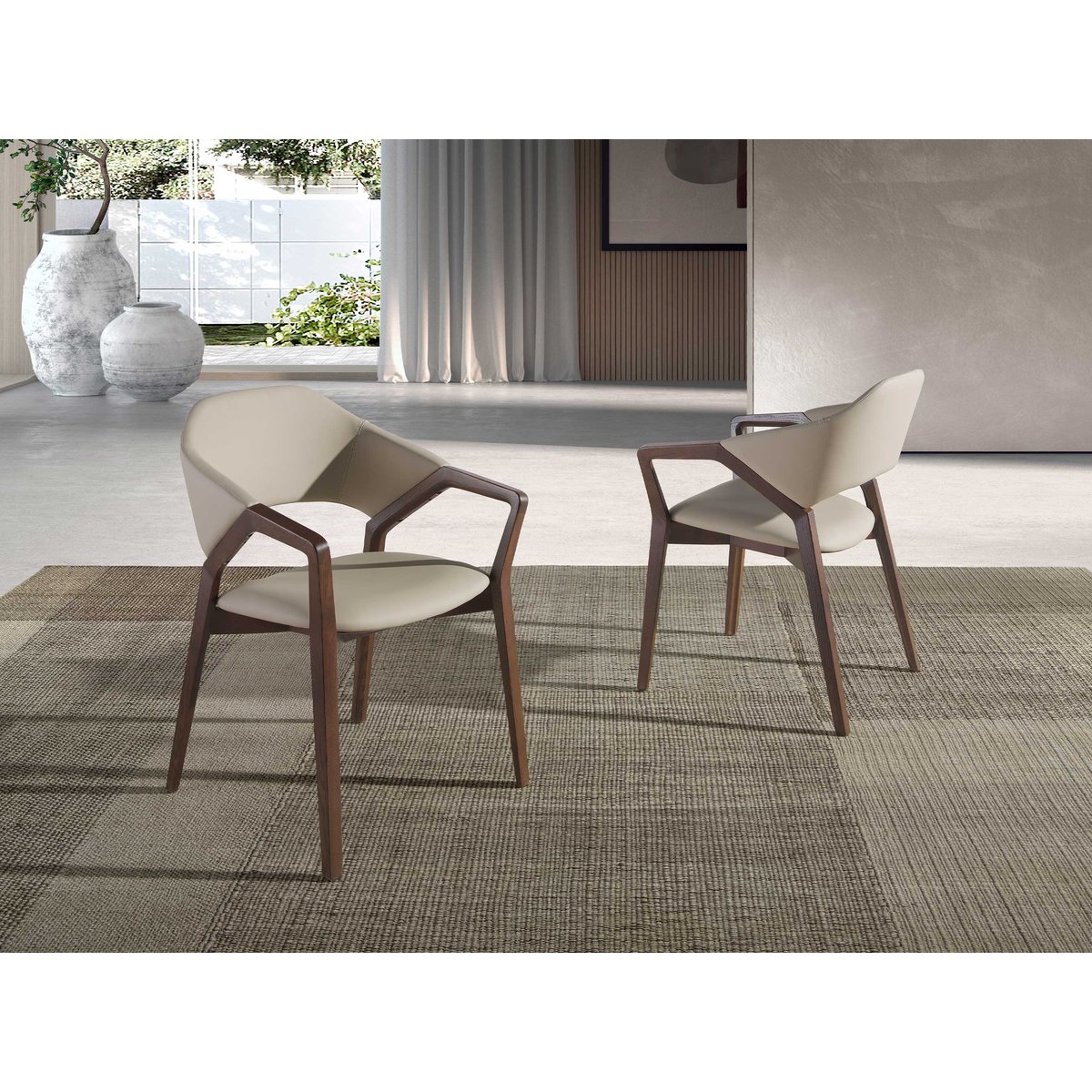 Chaise en vison similicuir visón | noyer, ANGEL CERDA